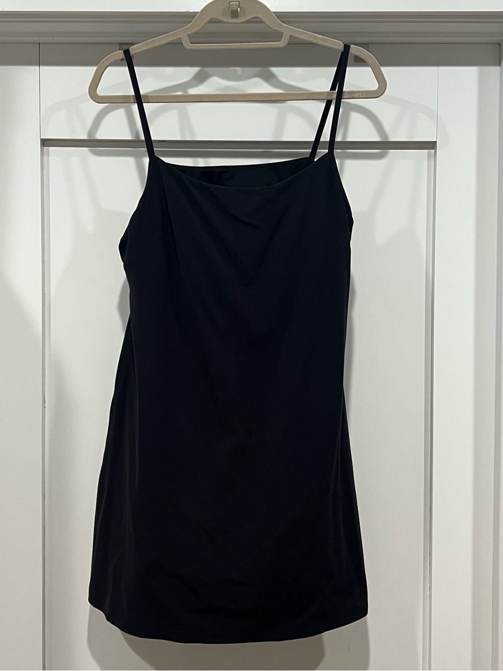 Lululemon Align Cami Strap Dress Black Size 14 Plus Nulu Mini Built-In Shorts